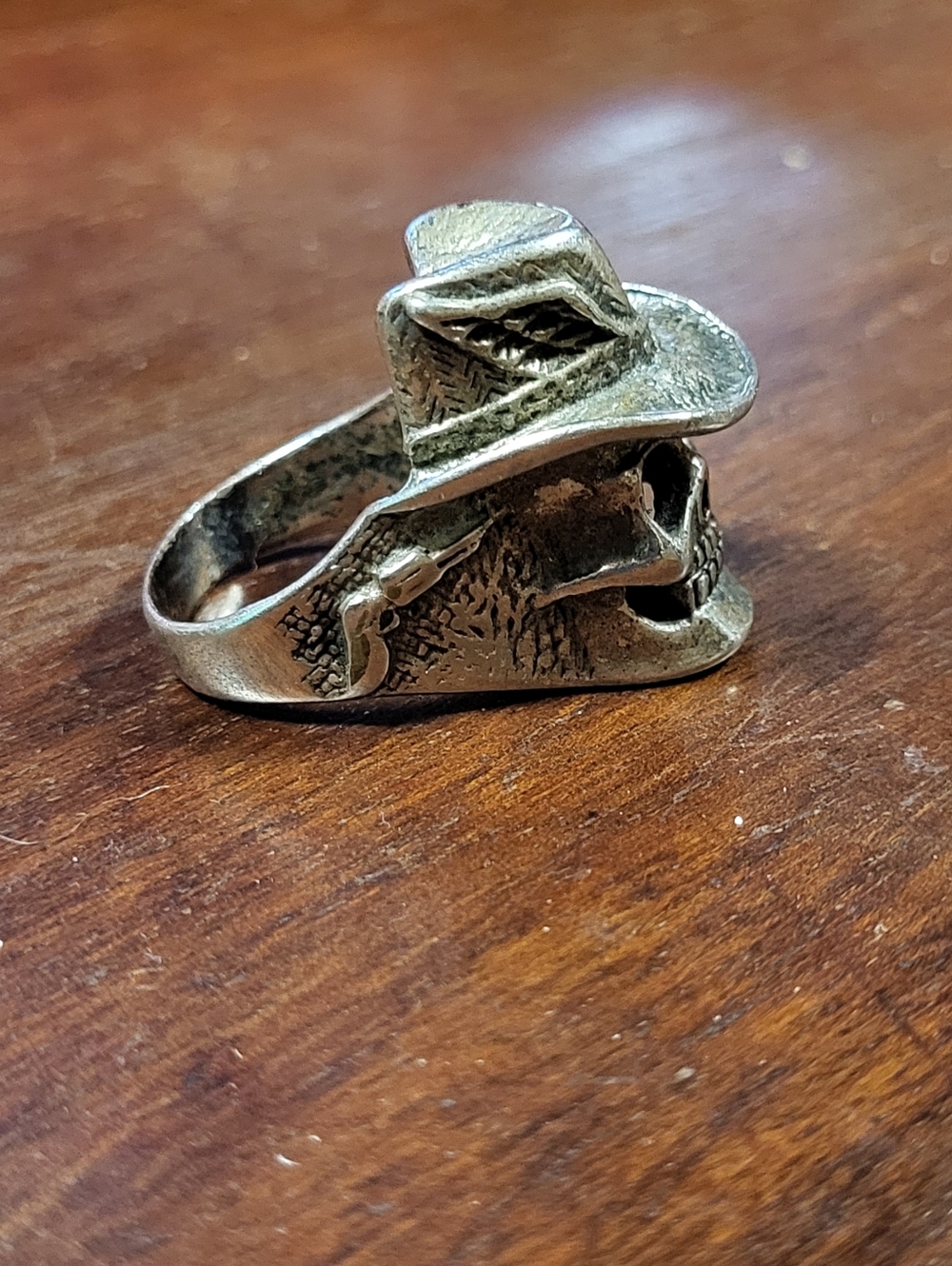 Sterling Silver Cowboy Skull Ring BIKER Western